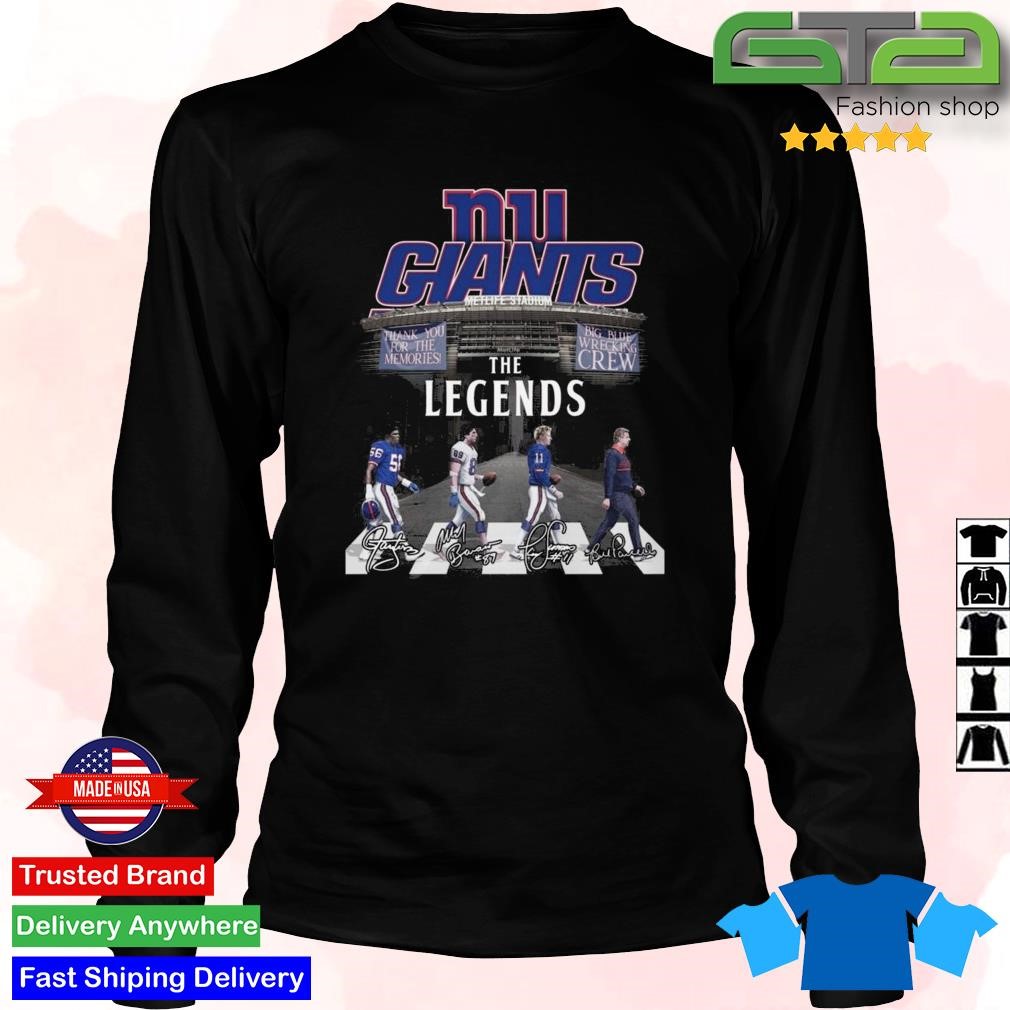 New york giants the legends big blue wrecking thank you for the memories  shirt, hoodie, sweater, long sleeve and tank top