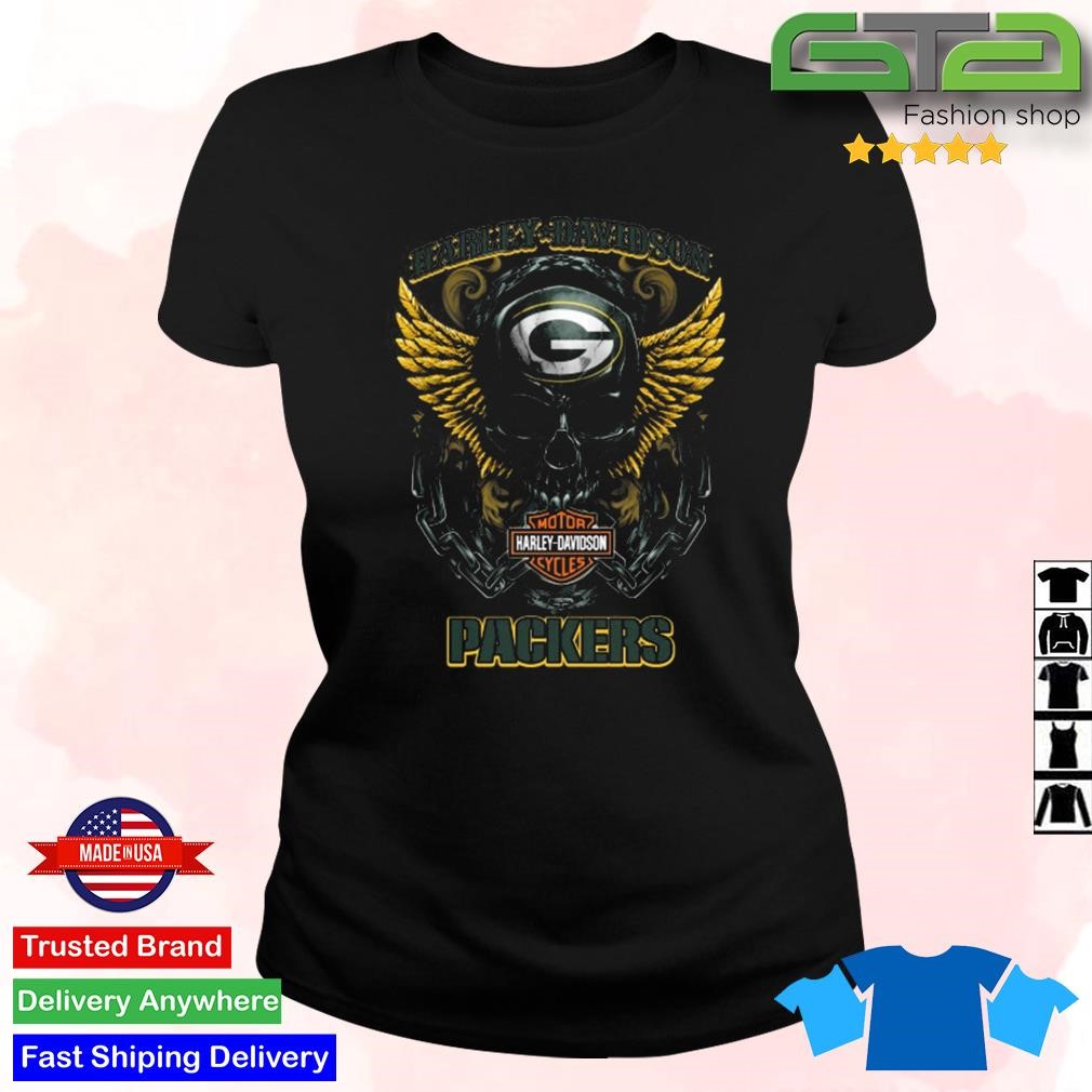 Official Skull Wings Harley-Davidson Motorcycles Green Bay Packers NFL 2023  T-Shirt, hoodie, sweater, long sleeve and tank top