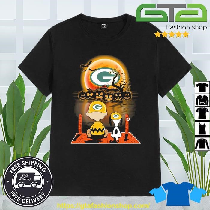 Snoopy Charlie Brown Pumpkin Green Bay Packers Halloween Moon