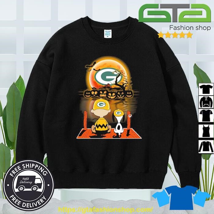 Snoopy Charlie Brown Pumpkin Green Bay Packers Halloween Moon