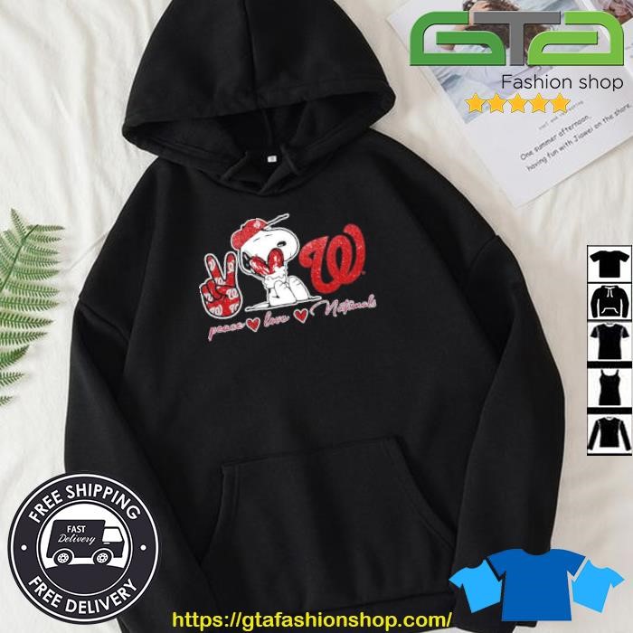 Washington Nationals Peace Love Nationals Snoopy Shirt, hoodie