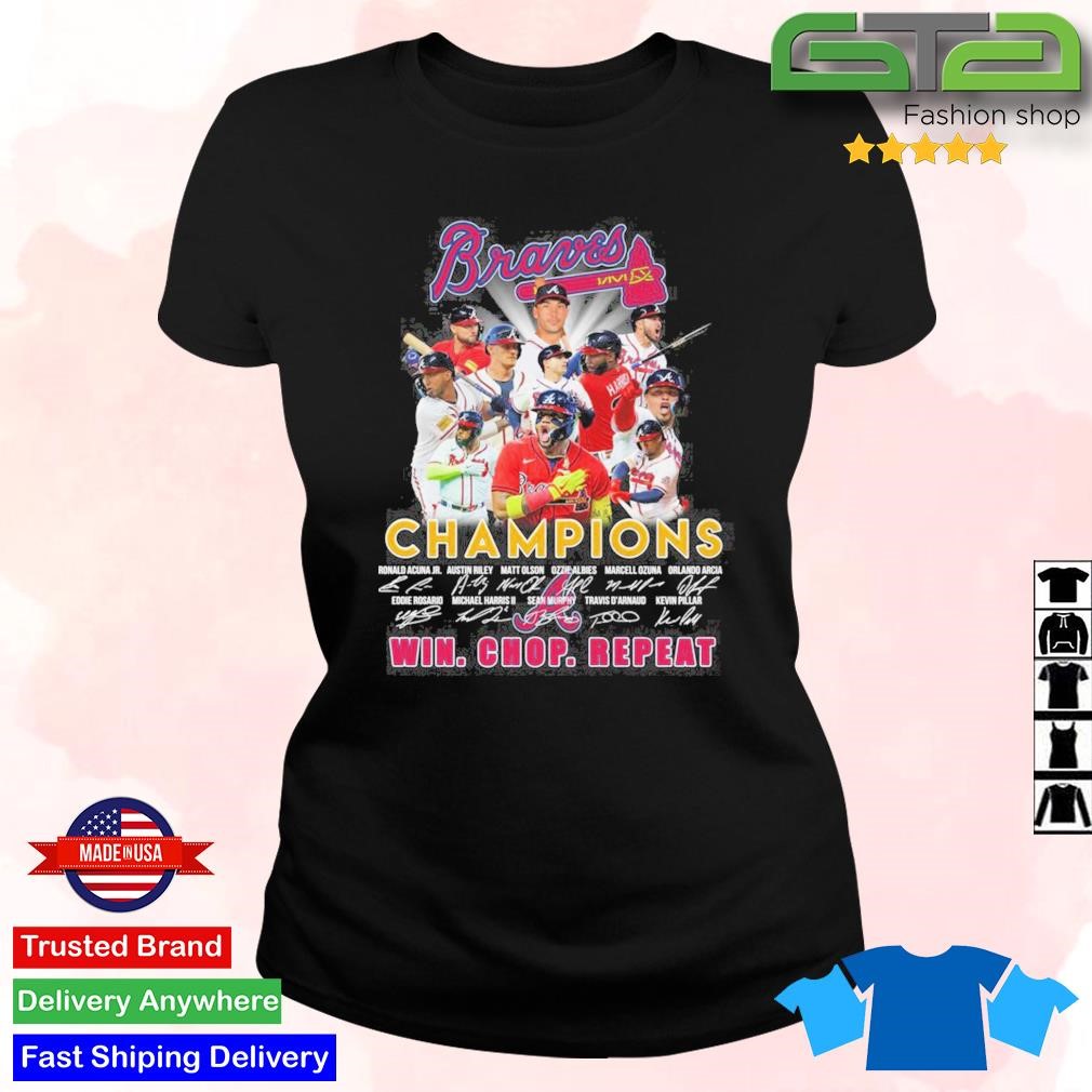 Atlanta Braves Champions Win Chop Repeat signatures shirt, hoodie