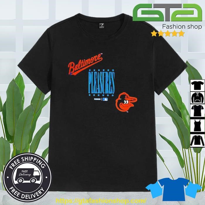 Men's Pleasures Blue Baltimore Orioles Repurpose T-Shirt Size: Medium