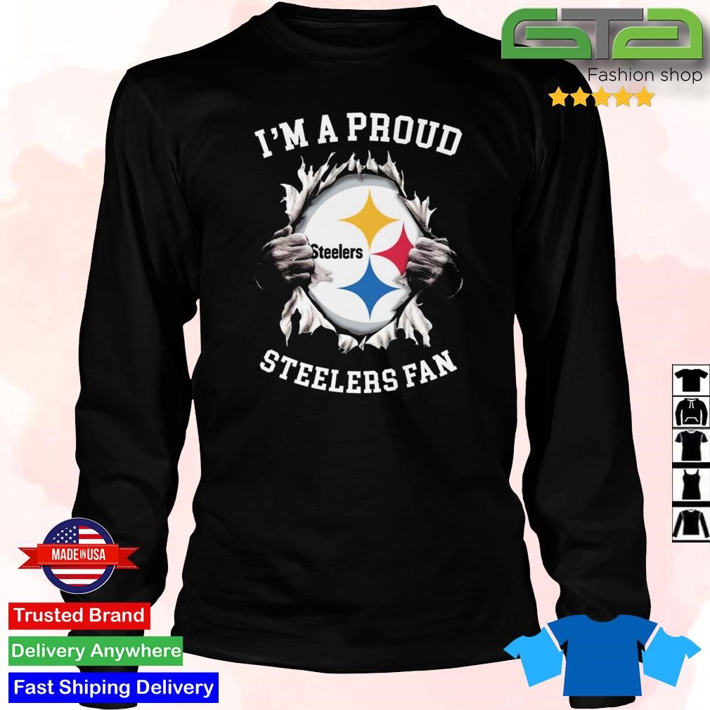 Blood Inside Me I'm Proud Steelers Fan shirt, hoodie, sweater, long sleeve  and tank top