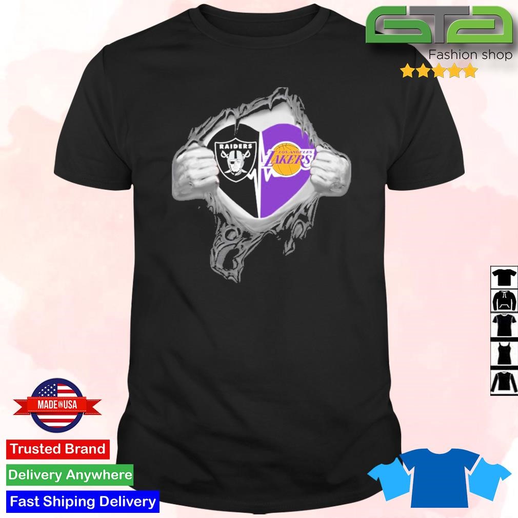 Blood Inside Me Las Vegas Raiders And Los Angeles Lakers 2023 Shirt