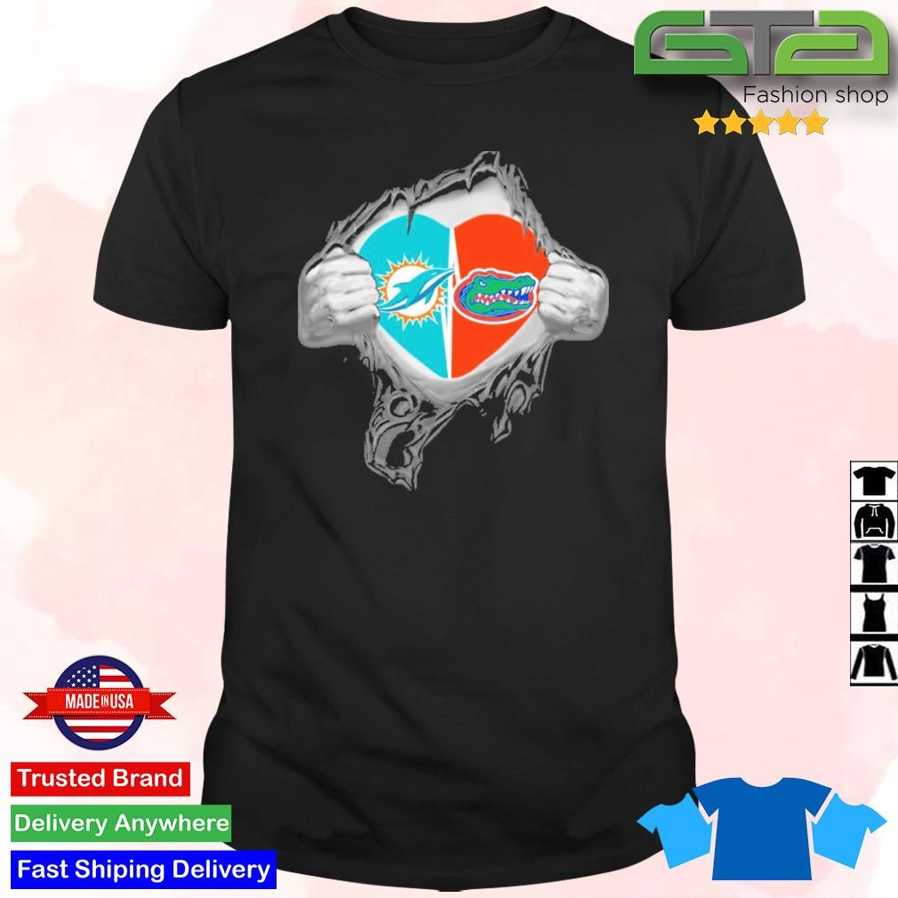 Blood Inside Me Miami Dolphins And Florida Gators It'S In My Heart Shirt -  Peanutstee