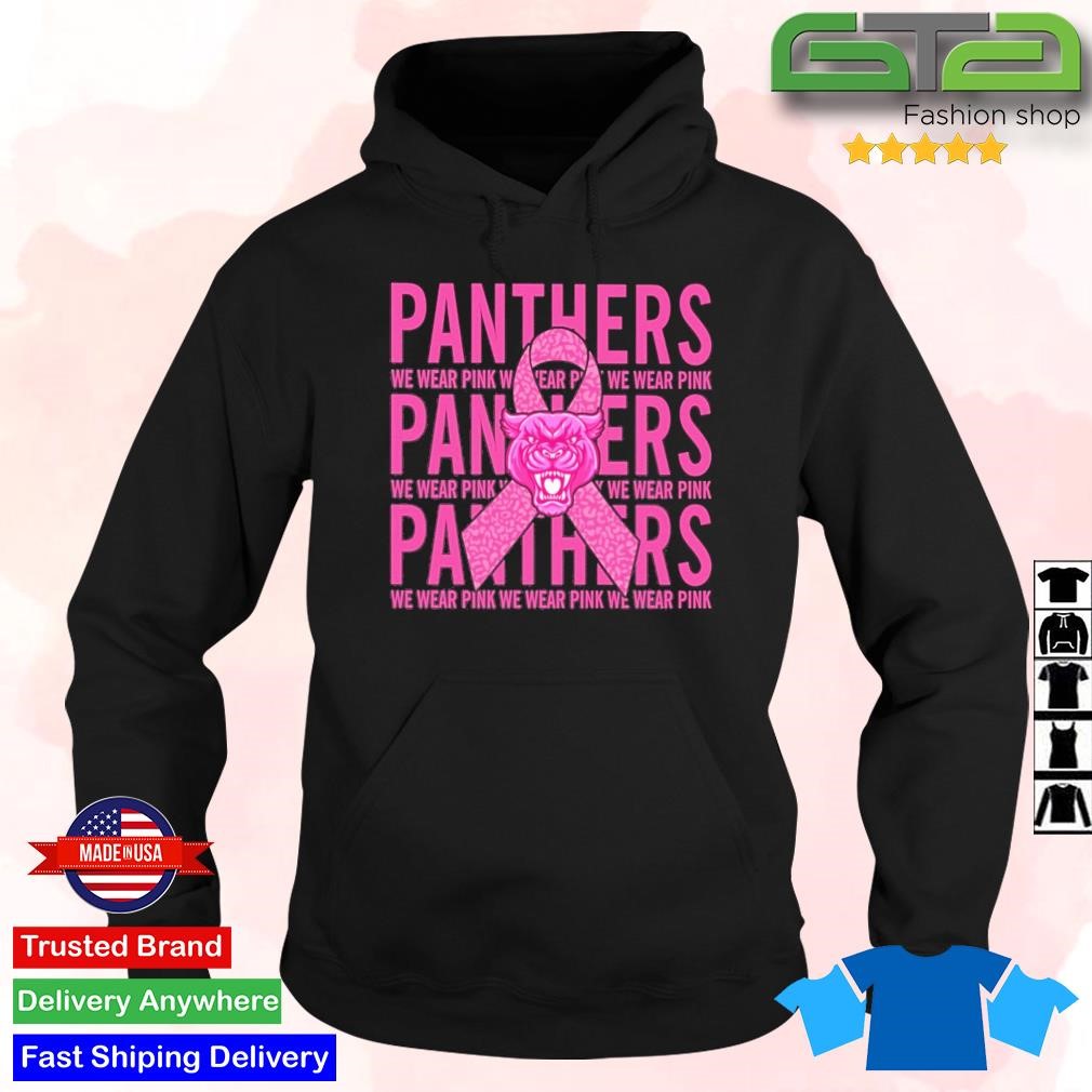 Carolina Panther Mascot We Wear Pink Cancer T shirt - Limotees