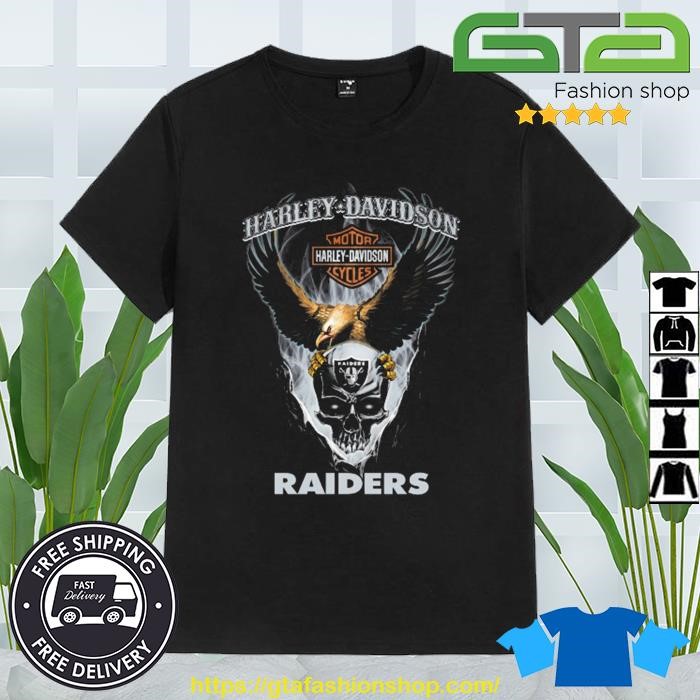 Original Harley Davidson Motorcycles Eagle Skull Oakland Raiders T-Shirt,  hoodie, sweater, long sleeve and tank top