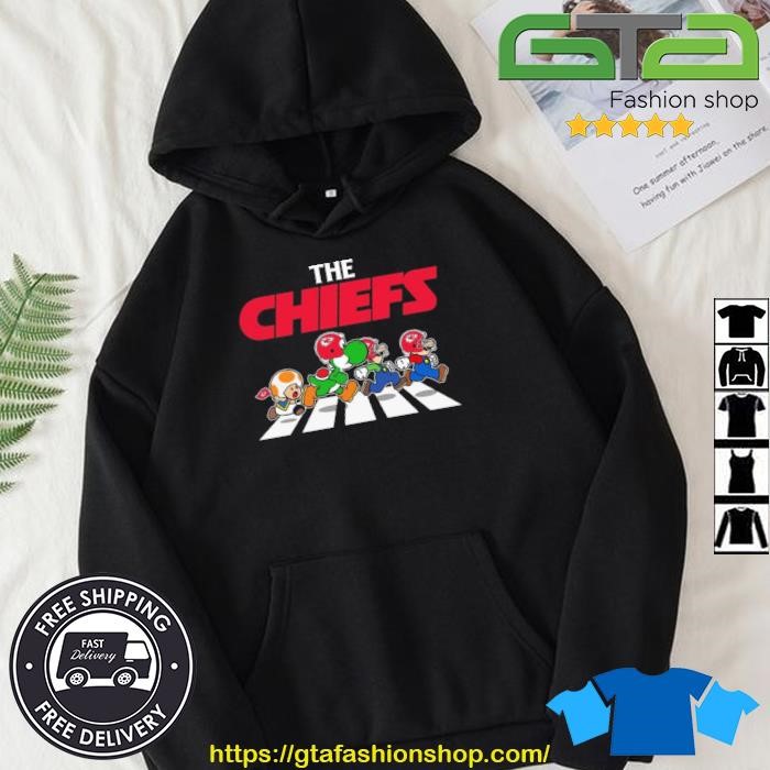 Official mario Bros Abbey Road The Kansas City Chiefs Football Logo T-Shirt,  hoodie, sweater, long sleeve and tank top