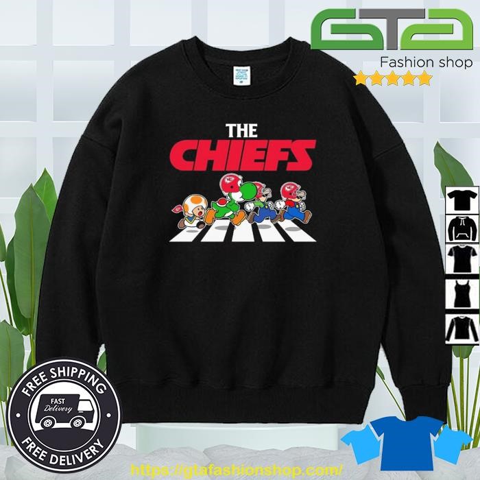 Official mario Bros Abbey Road The Kansas City Chiefs Football Logo T-Shirt,  hoodie, sweater, long sleeve and tank top