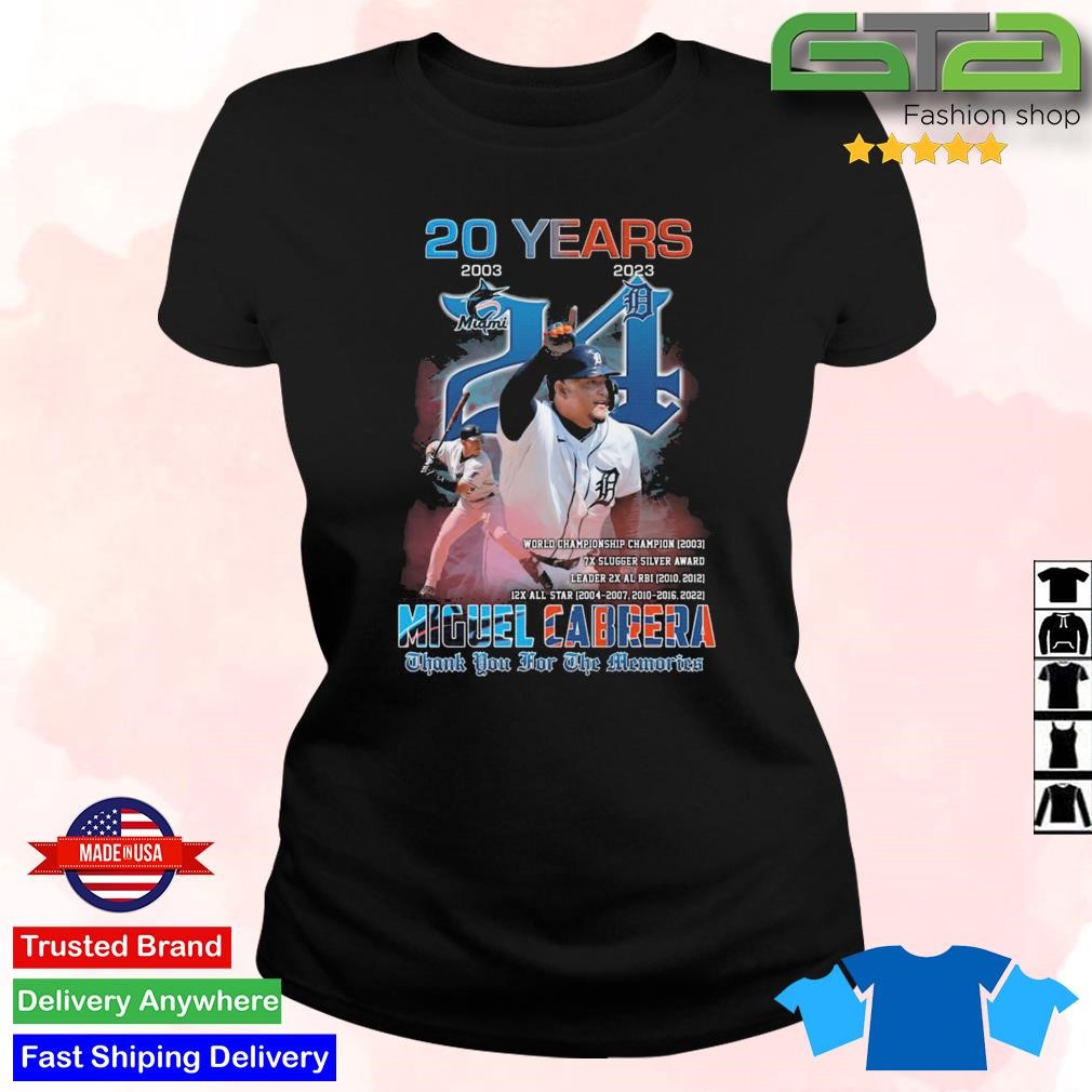 Miguel Cabrera 20 Years Detroit Tigers Thanks For The Memories Signature  Shirt