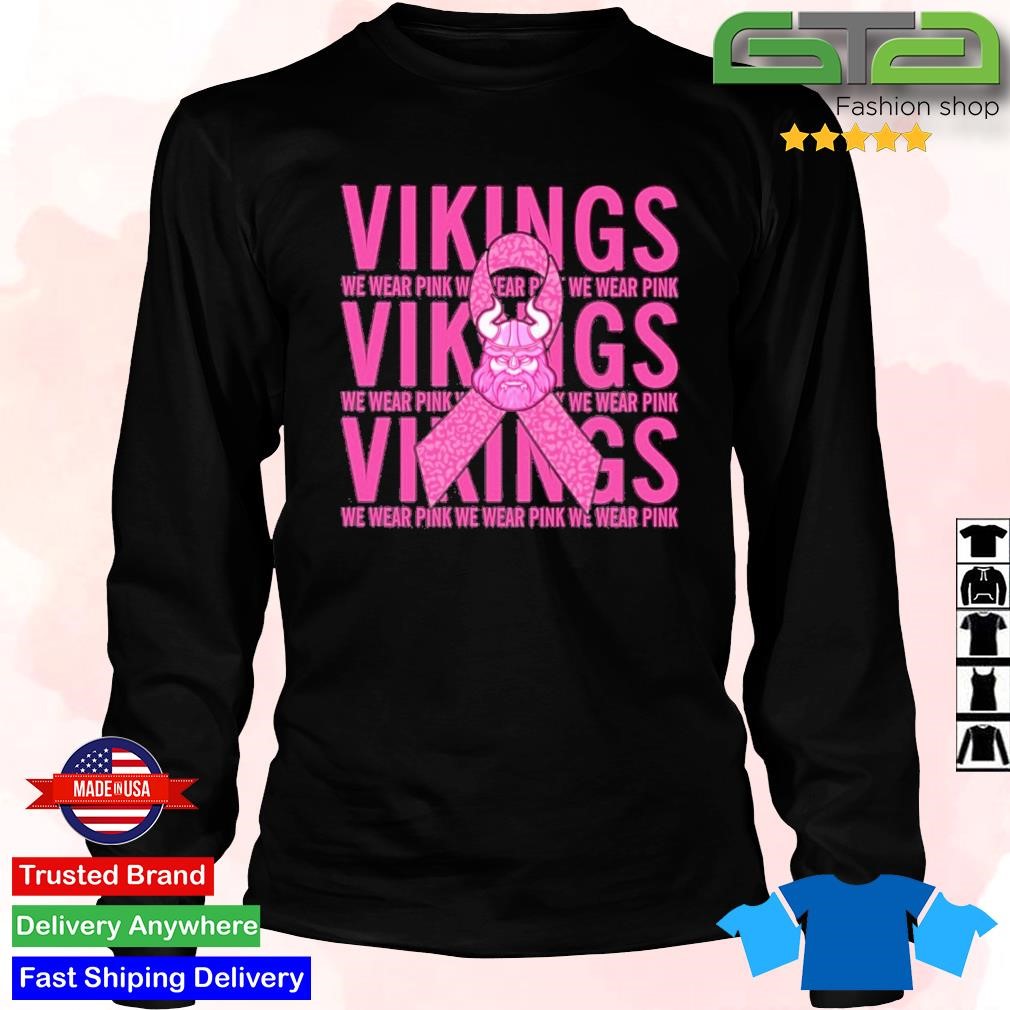 Minnesota Vikings Mascot We Wear Pink Cancer T-shirt,Sweater, Hoodie, And  Long Sleeved, Ladies, Tank Top