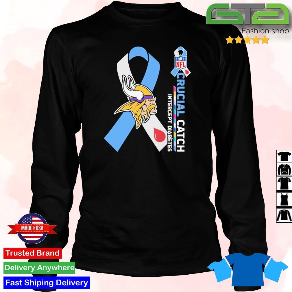 Breast Cancer Minnesota Vikings Crucial Catch Intercept Diabetes Shirt