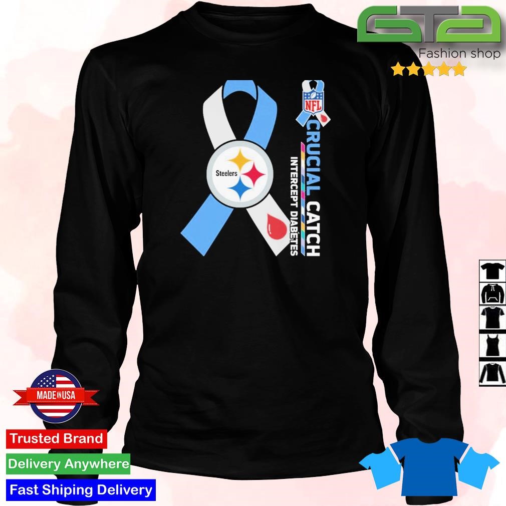 Nfl Pittsburgh Steelers Crucial Catch Intercept Diabetes T-shirt