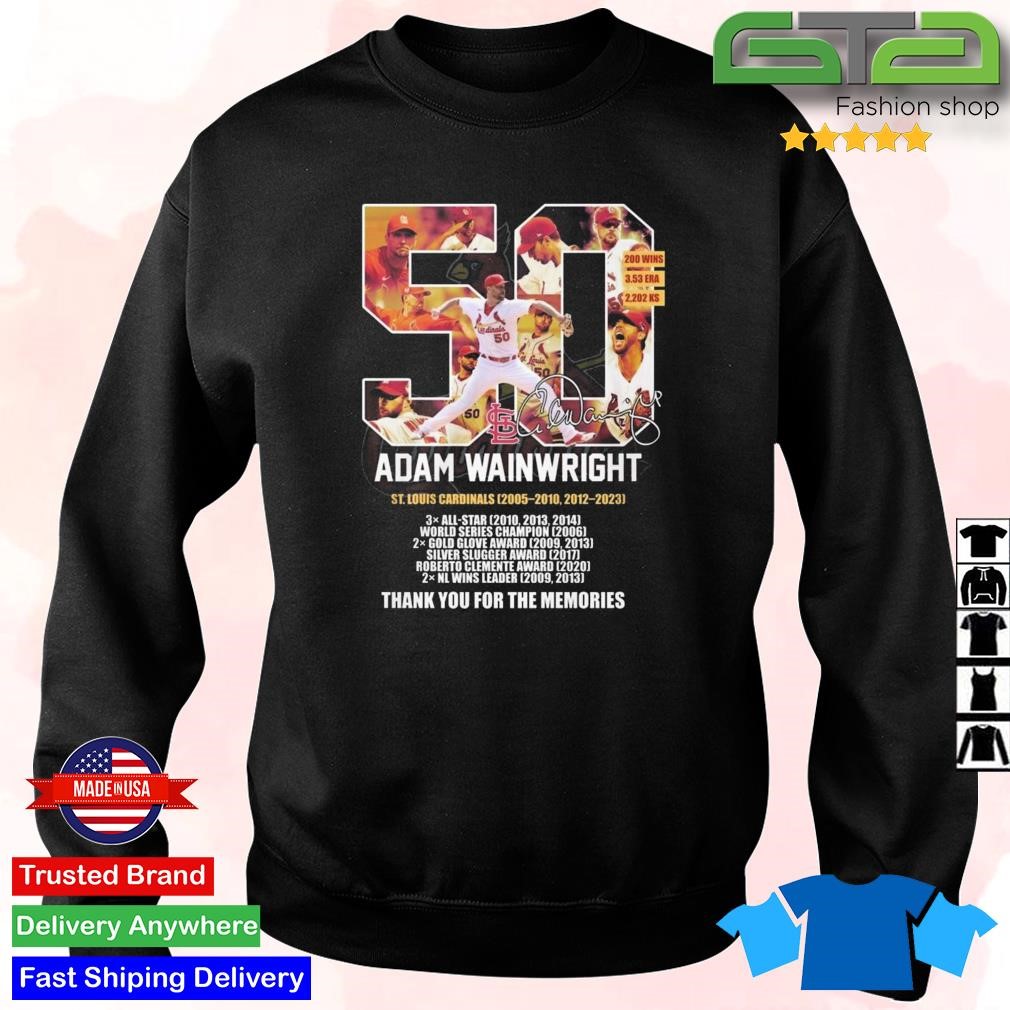 50 Adam Wainwright St Louis Cardinals Thank You Legend Signatures Shirt