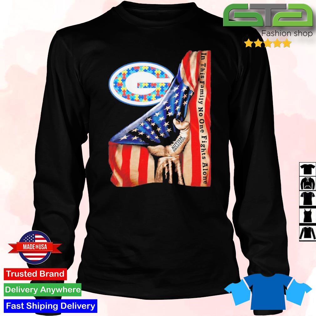 Degisn dallas Cowboys Autism In This Family No One Fights Alone American Flag  shirt,Sweater, Hoodie, And Long Sleeved, Ladies, Tank Top