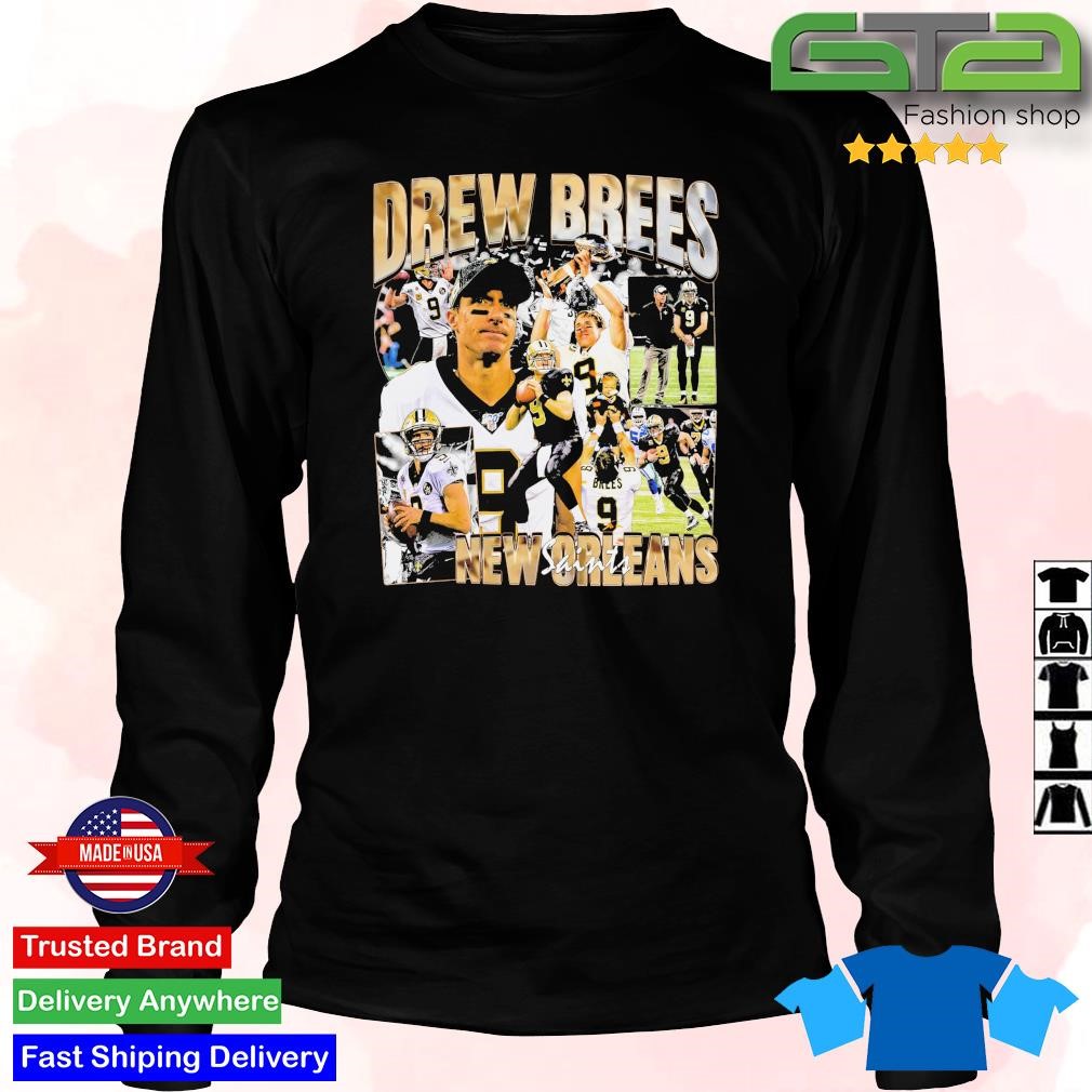 Drew Brees 9 New Orleans Saints Purple 3D T Shirt in 2023