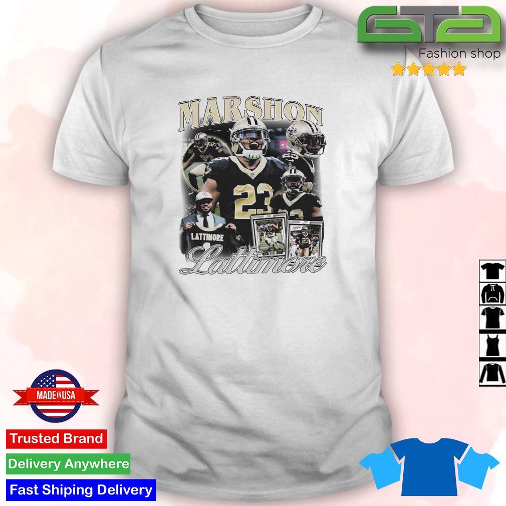 Marshon Lattimore 23 New Orleans Saints football retro poster shirt,  hoodie, sweater, long sleeve and tank top