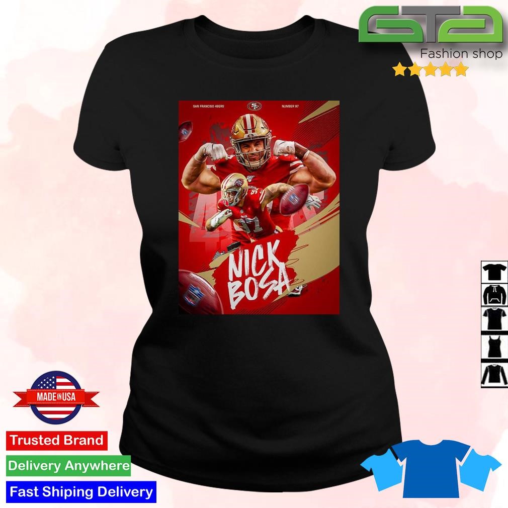 Nick Bosa 97 San Francisco 49ers the football tour vintage poster shirt,  hoodie, sweater, long sleeve and tank top