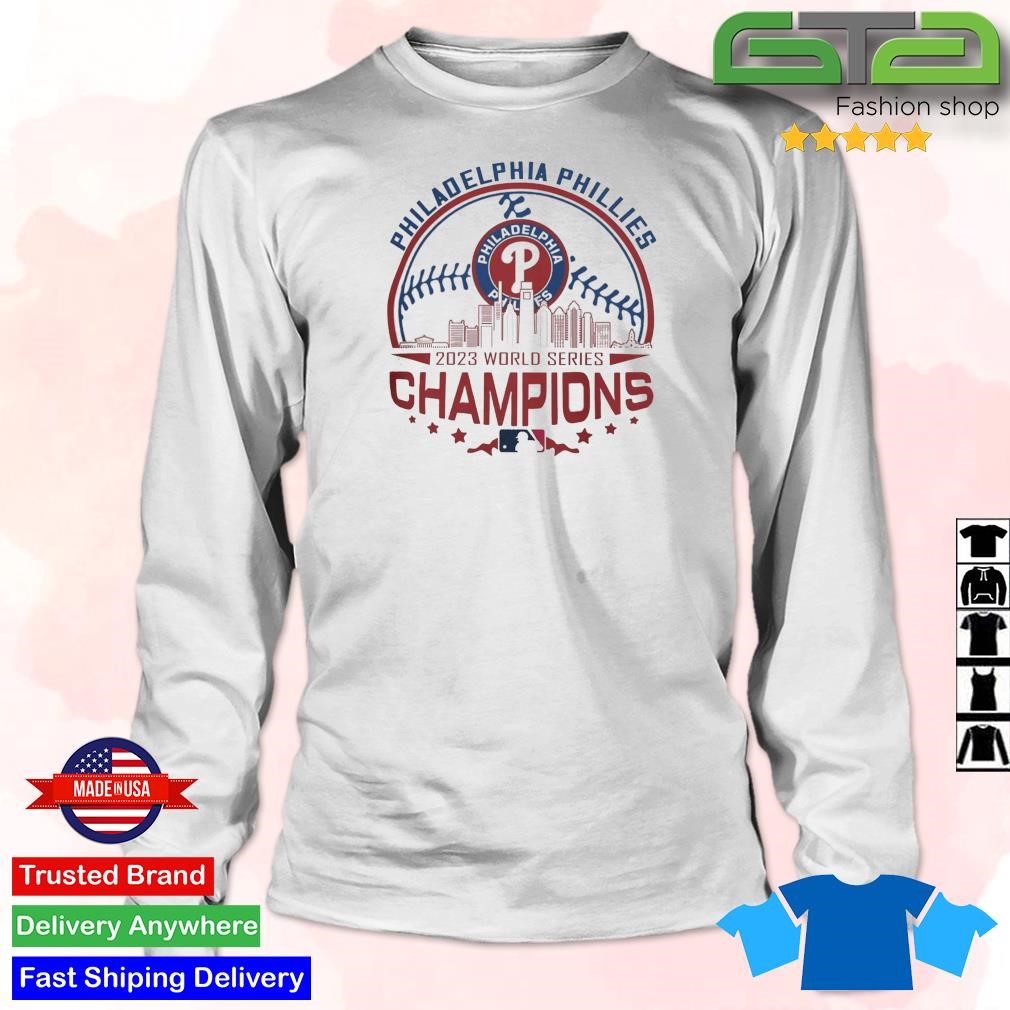 Official philadelphia Phillies Skyline 2023 World Series Champions Logo T- shirt,Sweater, Hoodie, And Long Sleeved, Ladies, Tank Top