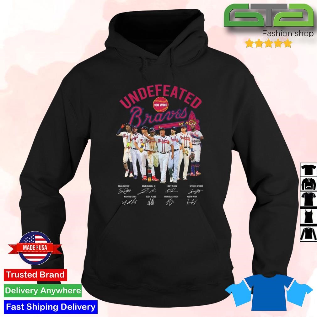 Undefeated Perfect 100 Wins Atlanta Braves Signatures T Shirt