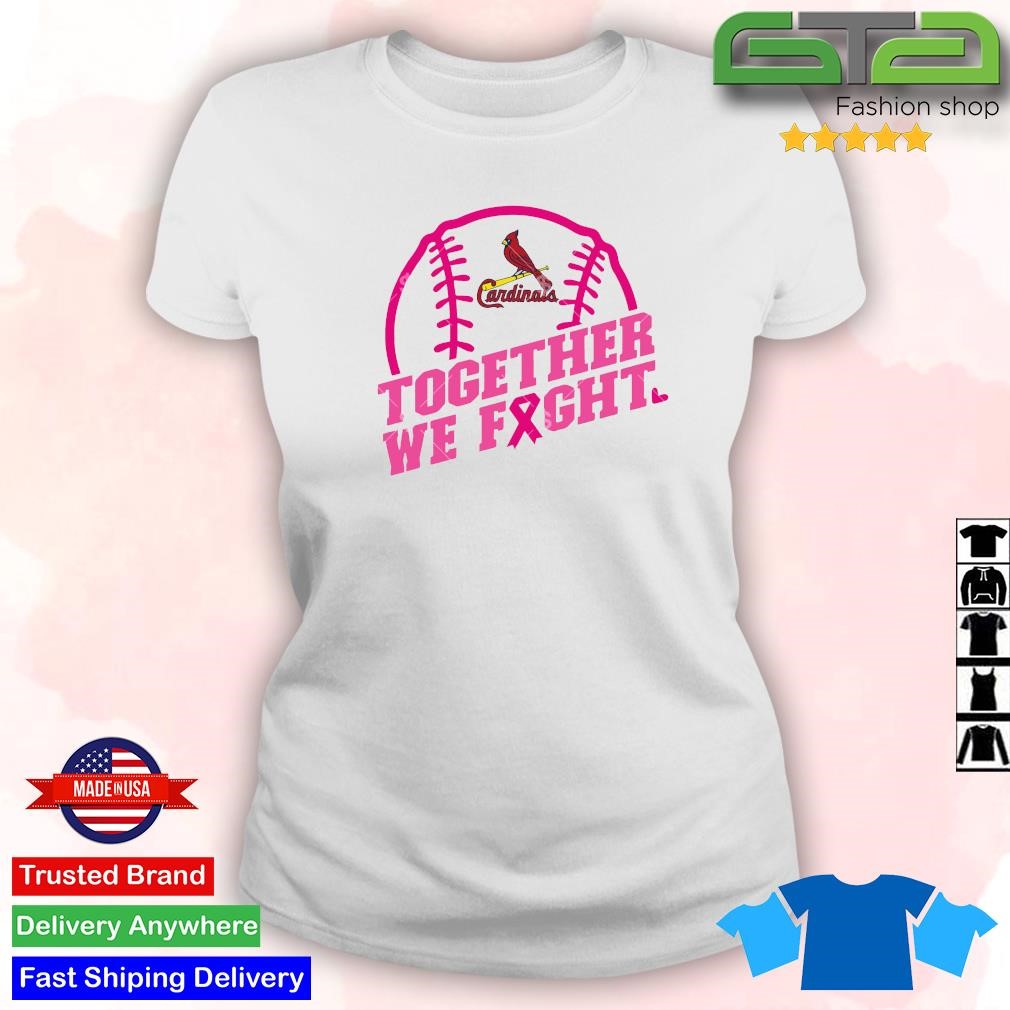 Mlb St Louis Cardinals Baseball Team Pink Ribbon Together We Fight 2023 T- shirt,Sweater, Hoodie, And Long Sleeved, Ladies, Tank Top