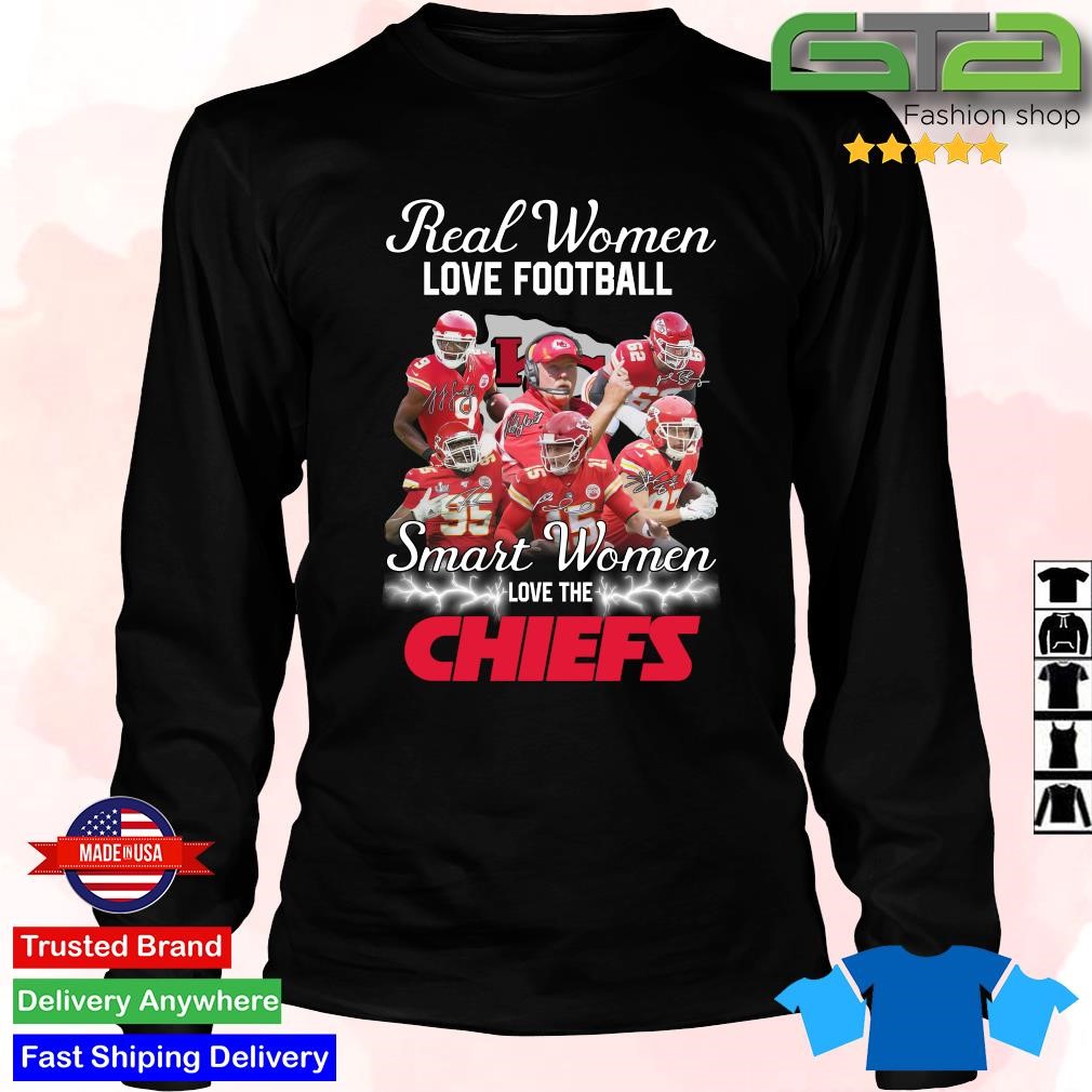 Real Women Love Football Smart Women Love The Kansas City Chiefs Sweatshirt  NEW009210 - ChiefsFam