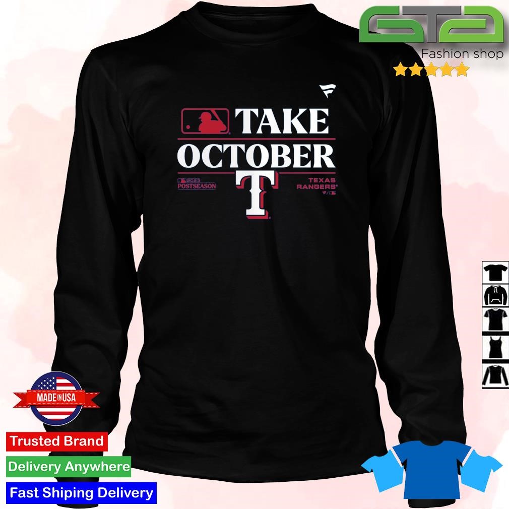 MLB Men's 2023 Postseason Take October Texas Rangers Locker Room T-Shirt