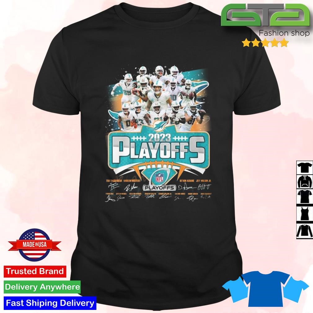 Official Miami Dolphins 2023 Playoffs Signatures T-Shirt