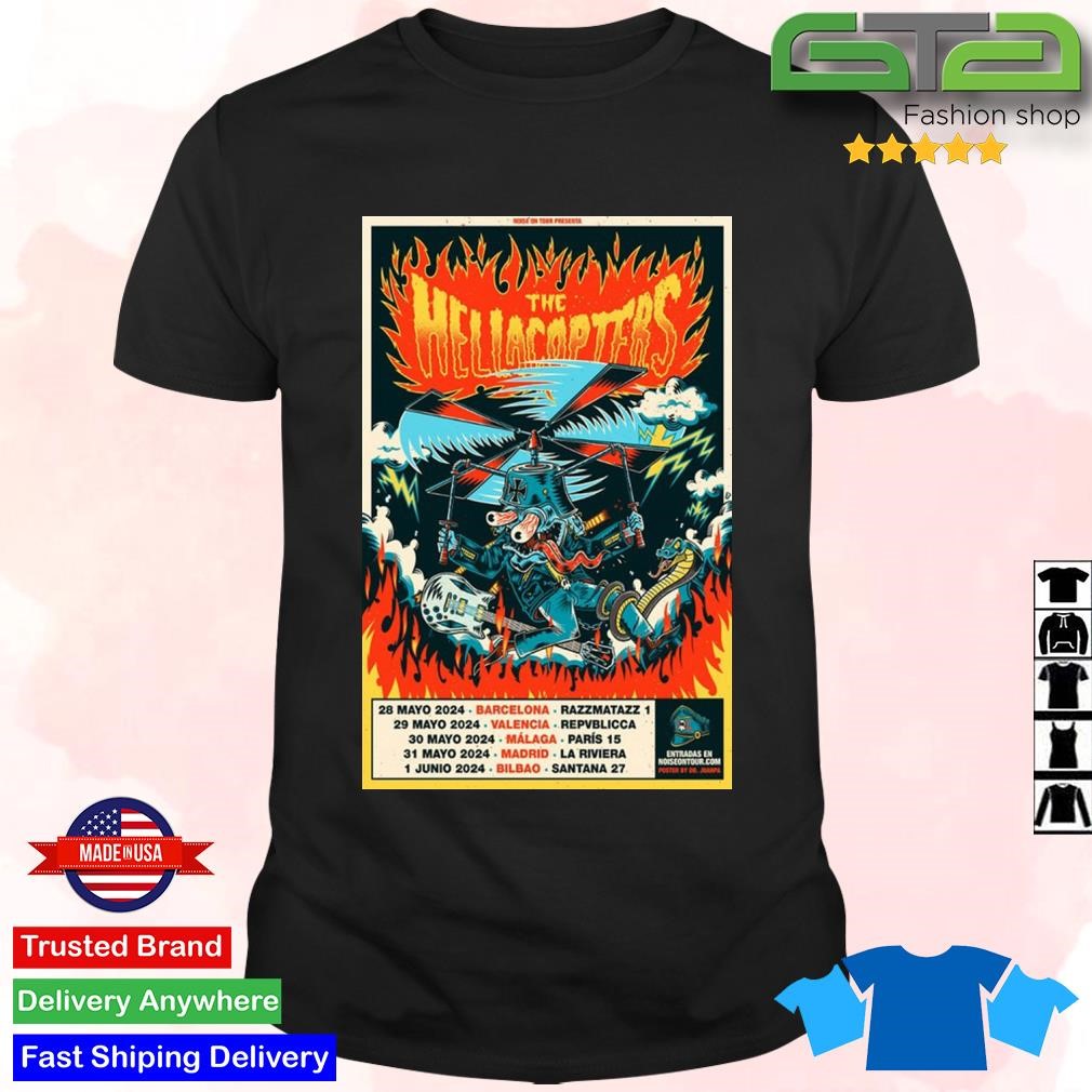 Official The Hellacopters May 31 2024 Sala La Riviera Madrid Spain T-Shirt