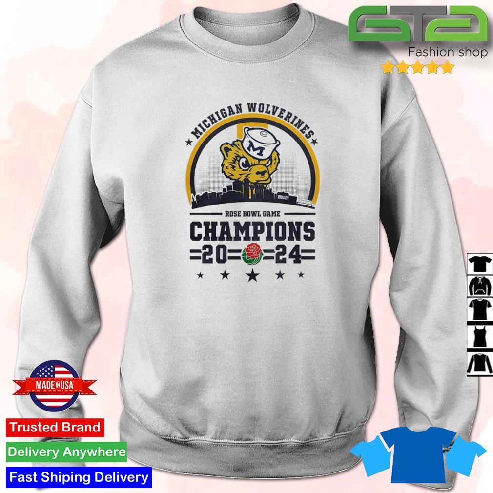 Official Michigan Wolverines Champions 2024 Rose Bowl Game Logo T-Shirt ...