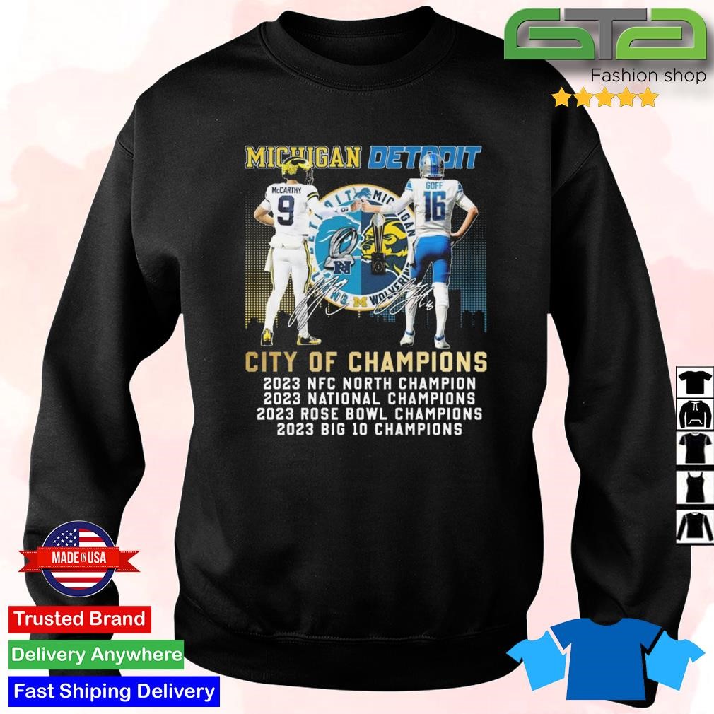 Official Michigan Wolverines Detroit Lions City Of Champions 2023 Nfc ...