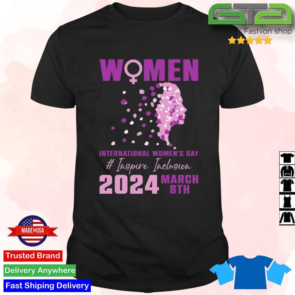 Official International Women Day 2024 Floral Woman Girl Silhouette T-shirt