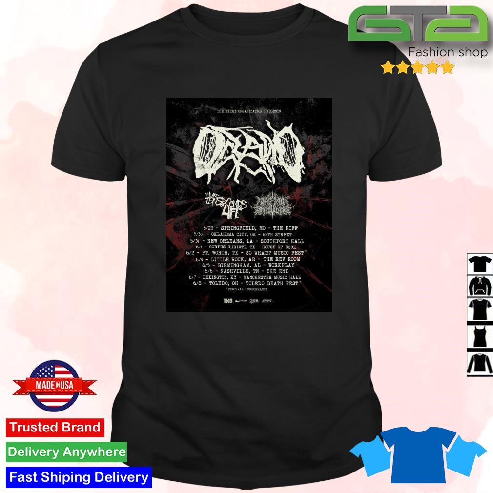 Official Oceano Tap The Last Ten Seconds Of Life For 2024 Spring Tour T-shirt