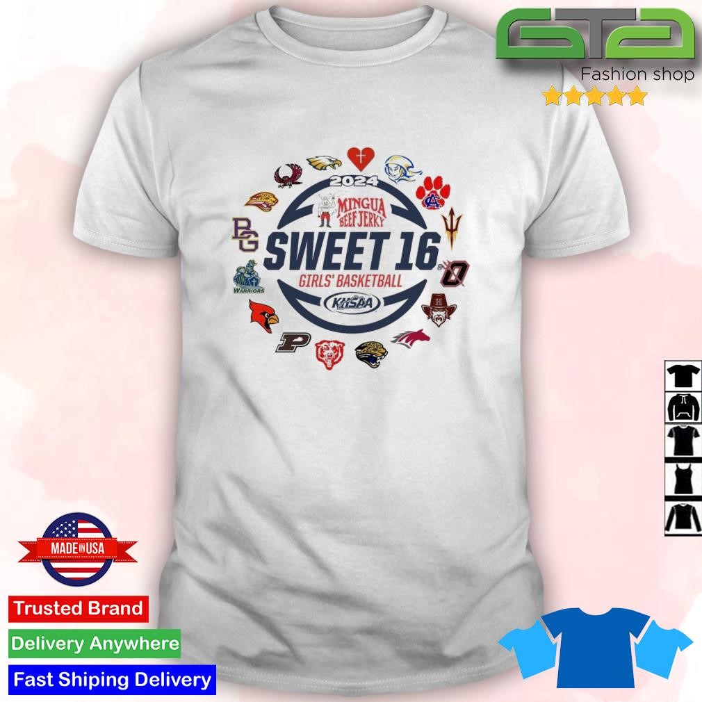 Original 2024 Mingua Beef Jerky Sweet 16 Girls' Basketball Logo Shirt