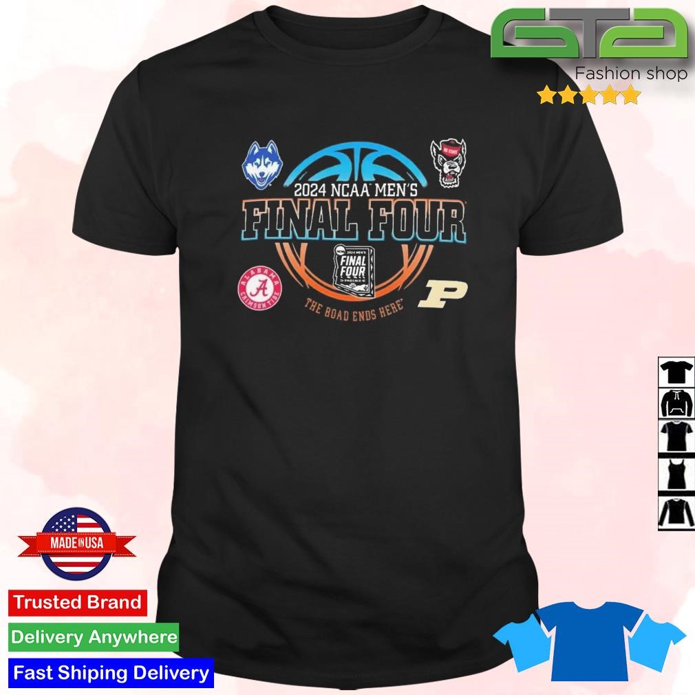 Official Uconn Alabama Nc State Purdue 2024 NCAA Men's Final Four Basketball T-shirt
