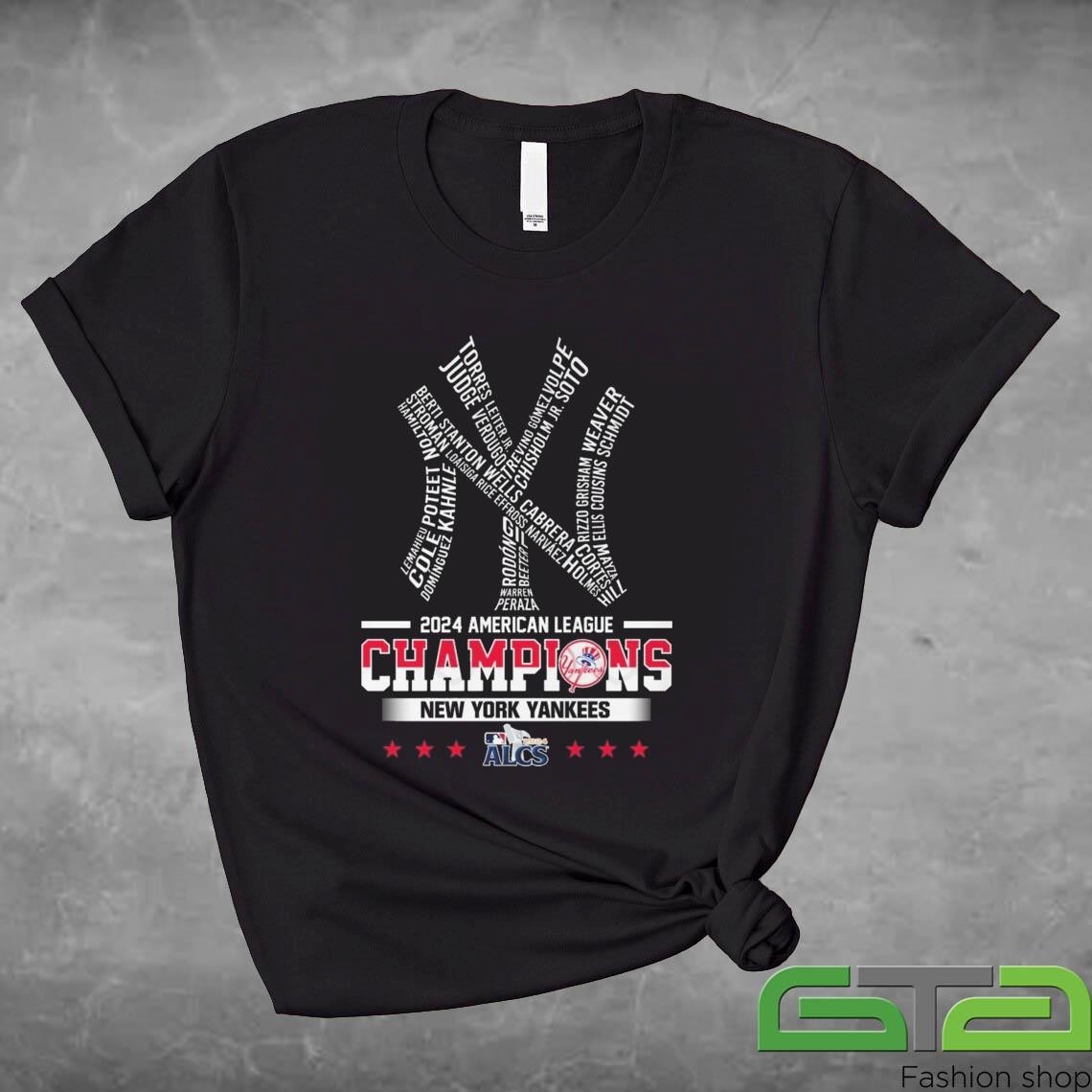 Official 2024 American League Champions New York Yankees Logo Names Shirt