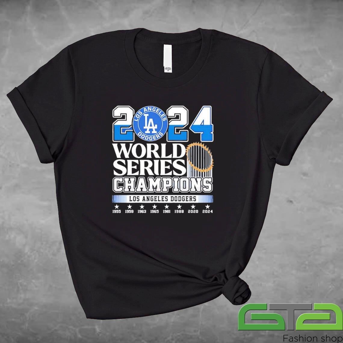 Official 2024 World Series Champions Dodgers Trophy 1955 1959 1963 1965 1981 1988 2020 2024 Shirt