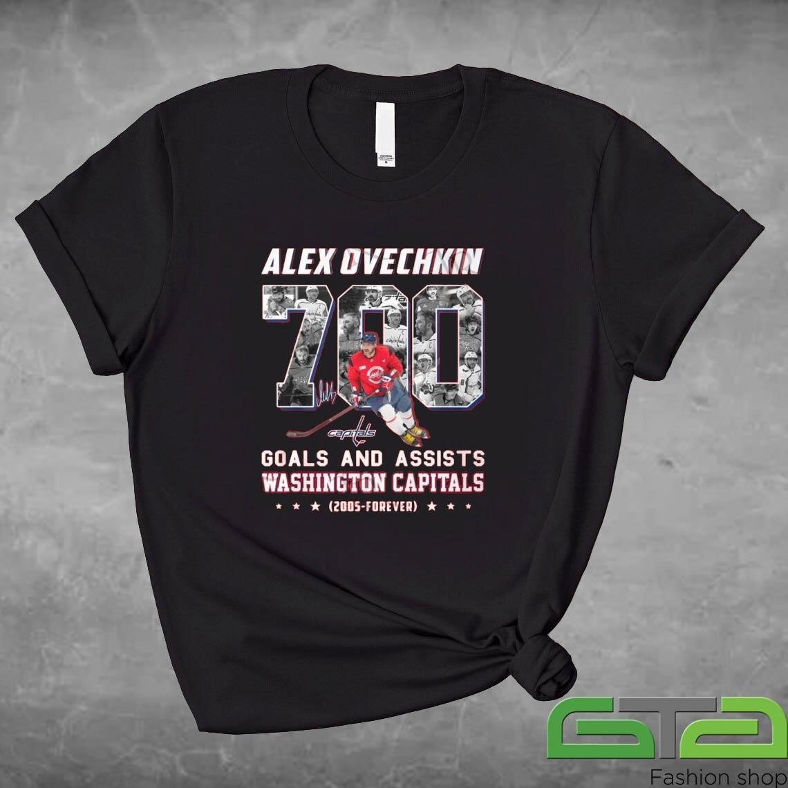 Official Alex Ovechkin 700 Goals And Assists Washington Capitals 2005-Forever Signature Shirt