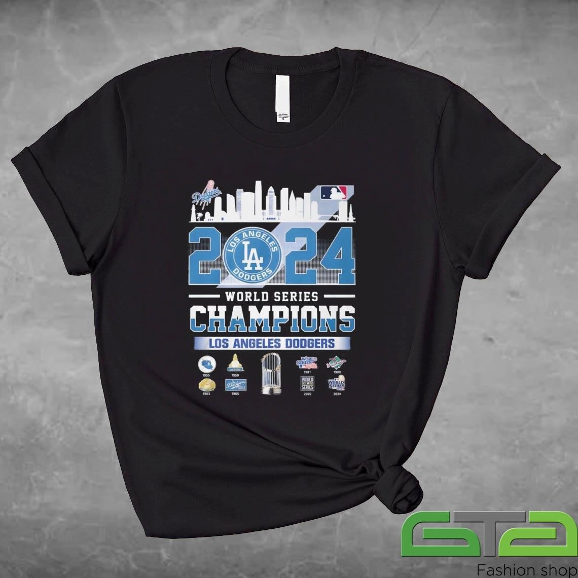 Official LA Dodgers 2024 World Series Champs Skyline Fan Shirt