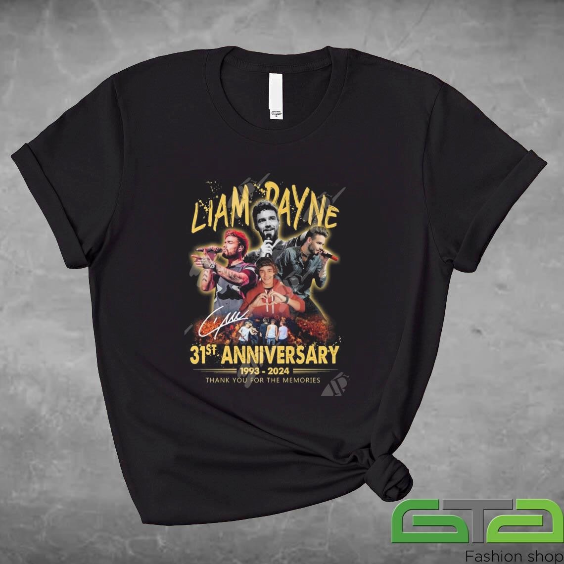 Official Liam Payne 31st Anniversary 1993-2024 Thank You For The Memories Signature Shirt