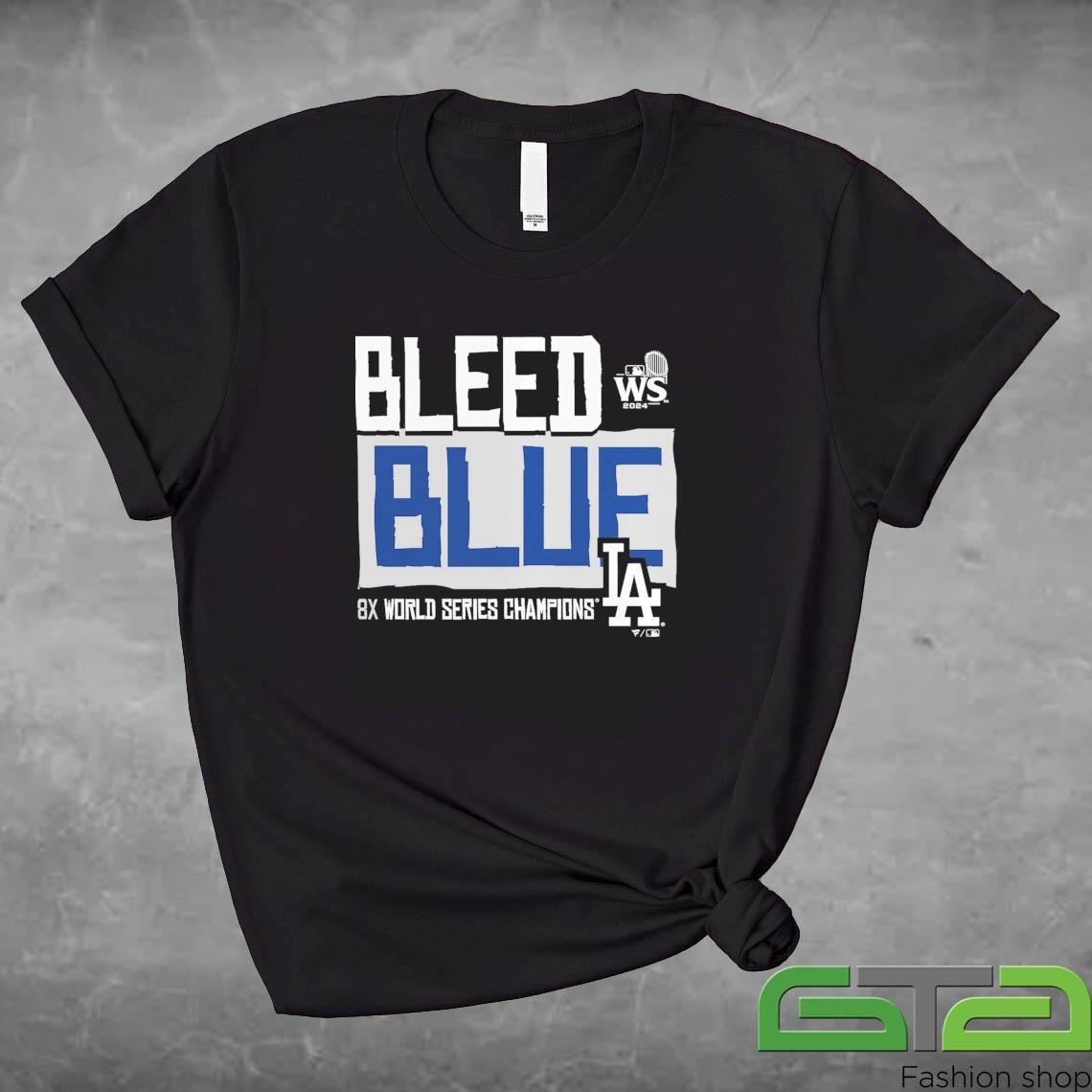 Official Los Angeles Dodgers 2024 World Series Champions Bleed Blue Shirt