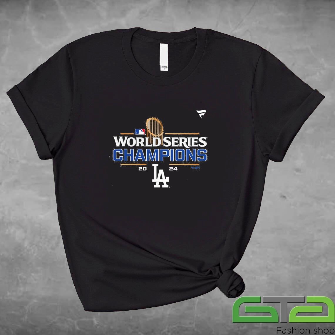 Official Los Angeles Dodgers 2024 World Series Champions Extended Sizes Locker Room Shirt