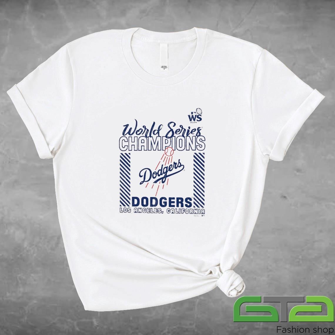 Official Los Angeles Dodgers Majestic Threads 2024 World Series Champions Tri-Blend Shirt