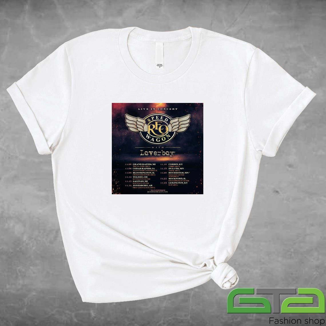 Official Reo Speedwagon Live Concert 2024 November Dates With Loverboy In USA Shirt