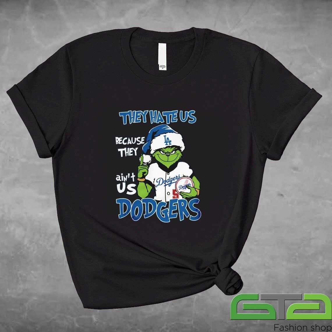 Official Santa Grinch Los Angeles Dodgers MLB They Hate Us Because They Ain't Us Christmas 2024 Shirt