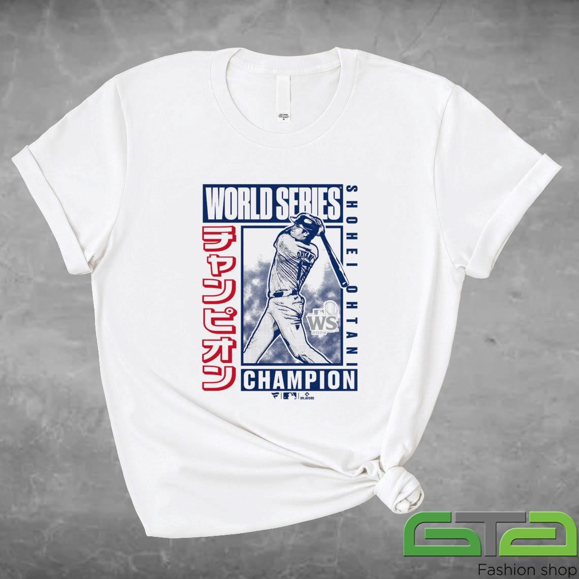 Official Shohei Ohtani Los Angeles Dodgers 2024 World Series Champions Kanji Swing Shirt