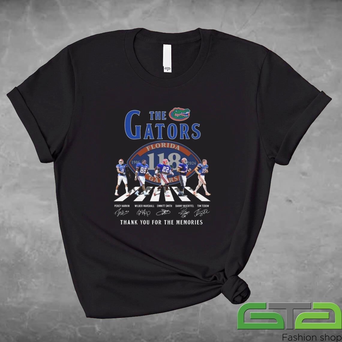 Official The Florida Gators 1906-2024 Signature Thank You For The Memories Walking Shirt