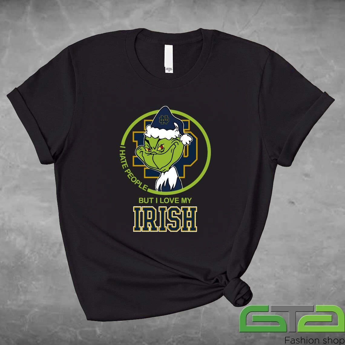 Original The Grinch I Hate People But I Love My Notre Dame Fighting Irish 2024 Shirt