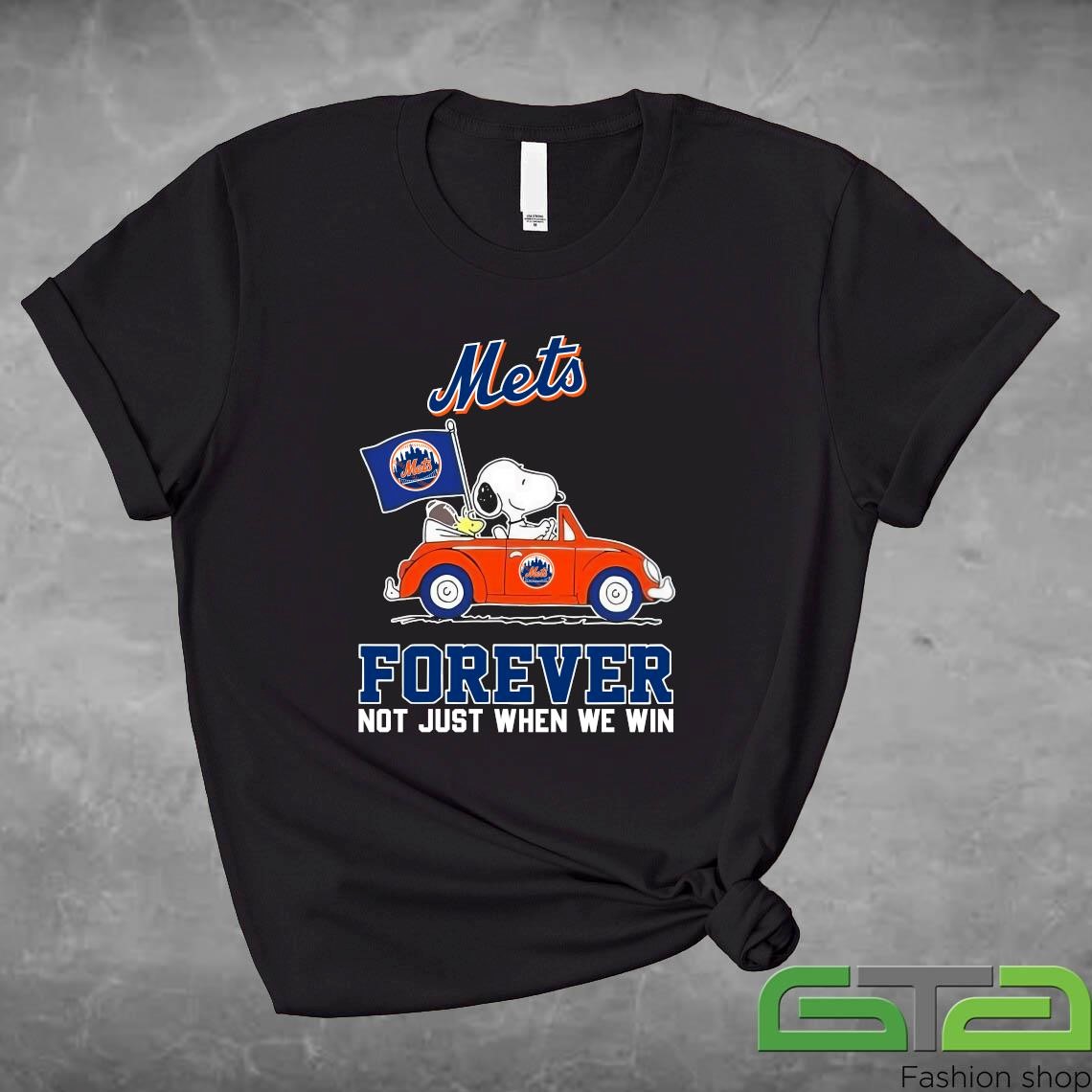 Snoopy And Woodstock Driving Car New York Mets Forever Not Just When We Win 2024 T-shirt